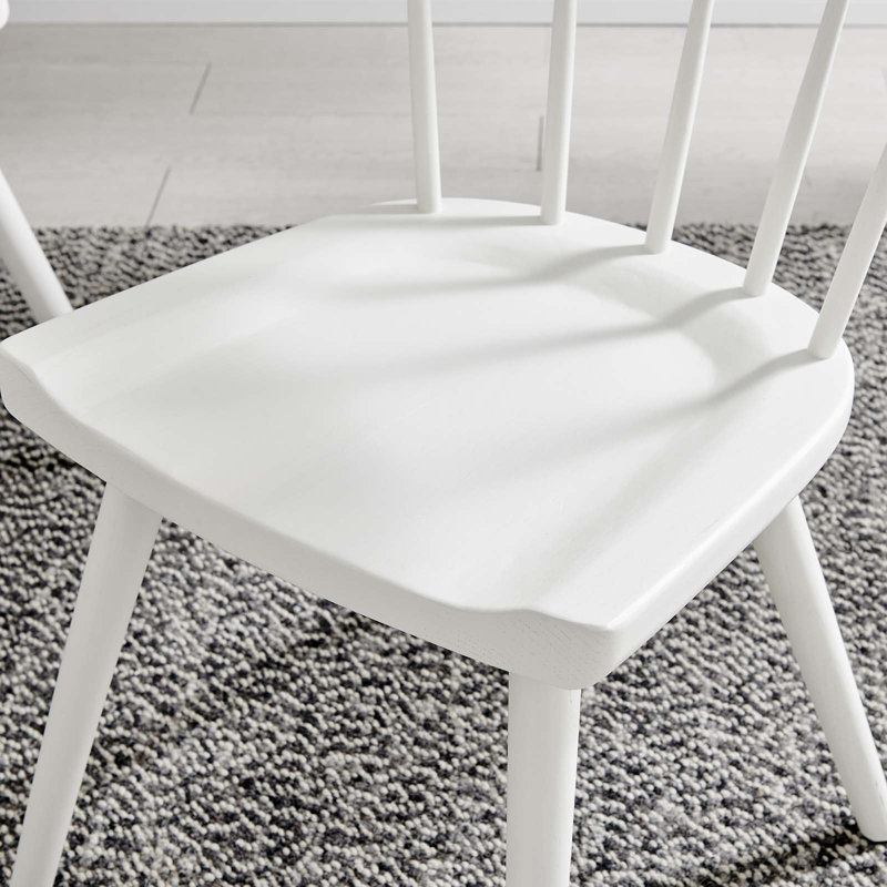 Modern Farmhouse White Elm Wood Slat Side Chair