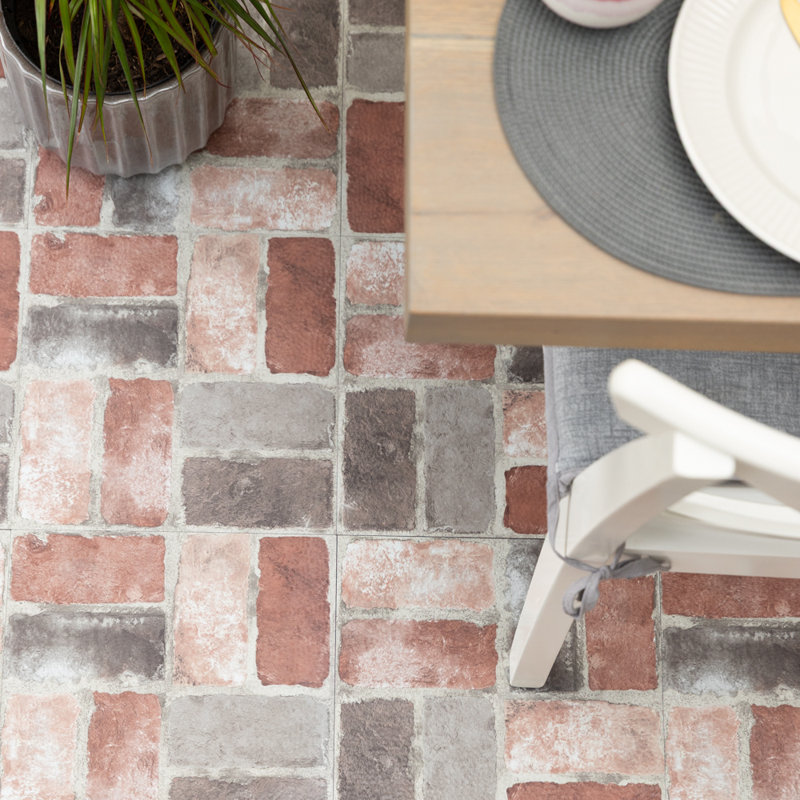 Harvard Brick Red 30.48 x 30.48cm Self-adhesive Vinyl Floor Tiles Pack 10 (0.93sqm)