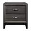 Ensemble de chambre à coucher grand lit, rangement de tiroir, gris, ensemble de 3 pièces avec 2 tables de chevet-128121177