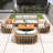 Baryn Acacia 7-Person Patio Sofa Seating Group With Cushions