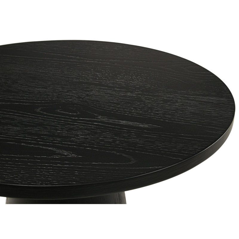 Annamaria ronde 29 po Table basse noire avec base à piédestal, de style moderne, fabriquée à partir de placage de chêne, pour table d'ameublement de salon, en bois d'hévéa, emboîtement idéal