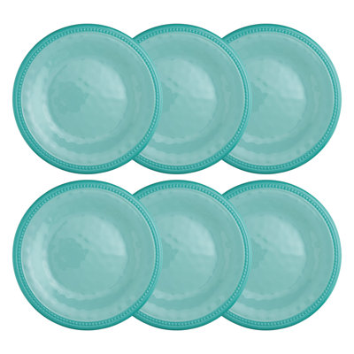 6-Piece Beaded 10 3/4" Melamine Plate