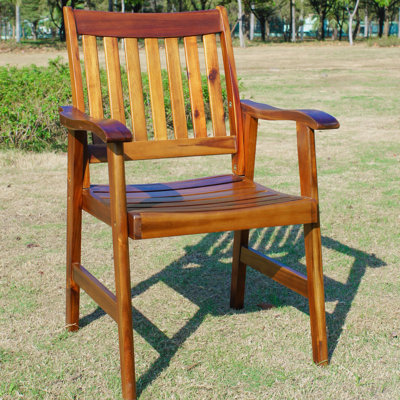 Enright Wood Outdoor Dining Armchair