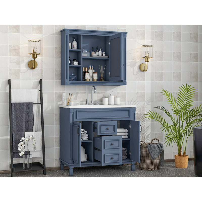 Ensemble de meuble-lavabo simple 35,9 po avec plateau Deborahh