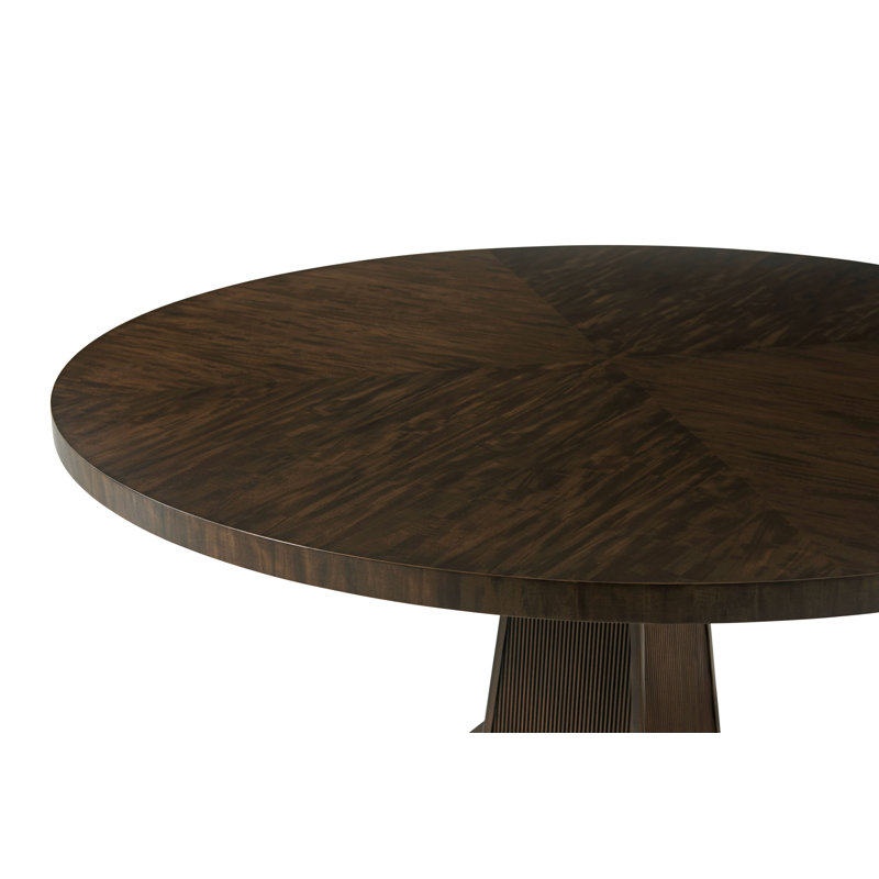 Bistre Finish Round Wood Extendable Dining Table