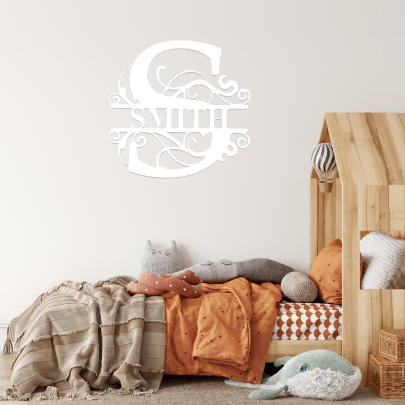 Décoration murale monogramme personnalisée, H 12 po x l 12 po x P 0,12 po