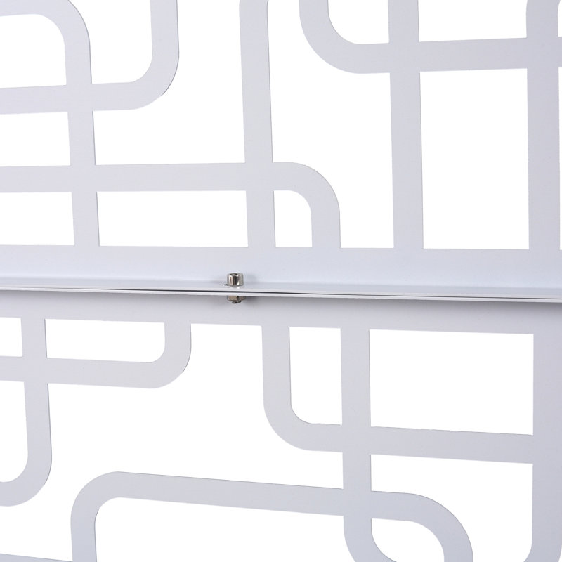 Metal Privacy Screen 76"x48", White - For Lawn, Garden, Outdoor Enhancement Freestanding Fence Deck, Patio, Garden
