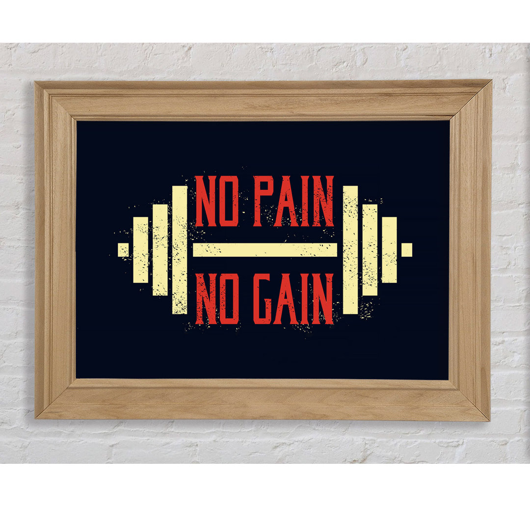 No Pain No Gain 2 - Einzelne Bilderrahmen Typografie