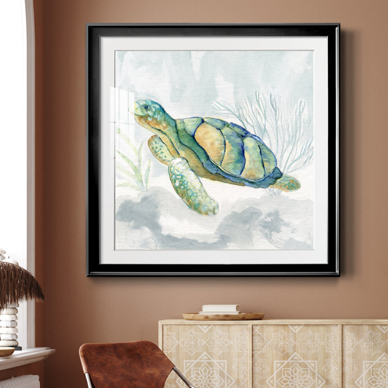 «Riding the Current II» - peinture encadrée, Toile avec cadre noir, H 30,5 po x l 30,5 po x P 1,5 po