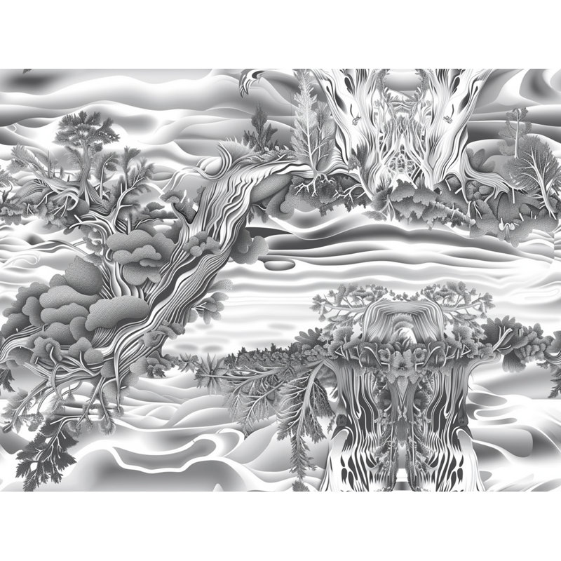 Forest Bedding Nature Motif Comforter Monochrome, Twin XL Comforter