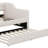 Upholstered Daybed With LED Belt And Trundle, Linen Sofabed For Kids Adults Bedroom,No Box-Spring Needed-1713347881-1713347878