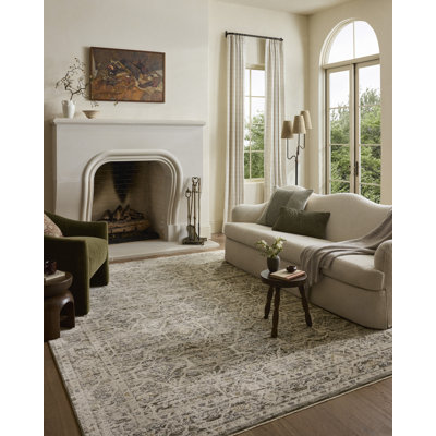 Tapis olive / ivoire Loloi Clarisse