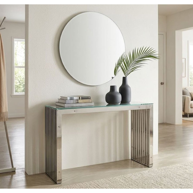 Keondrea 54'' Glass Top Console Table