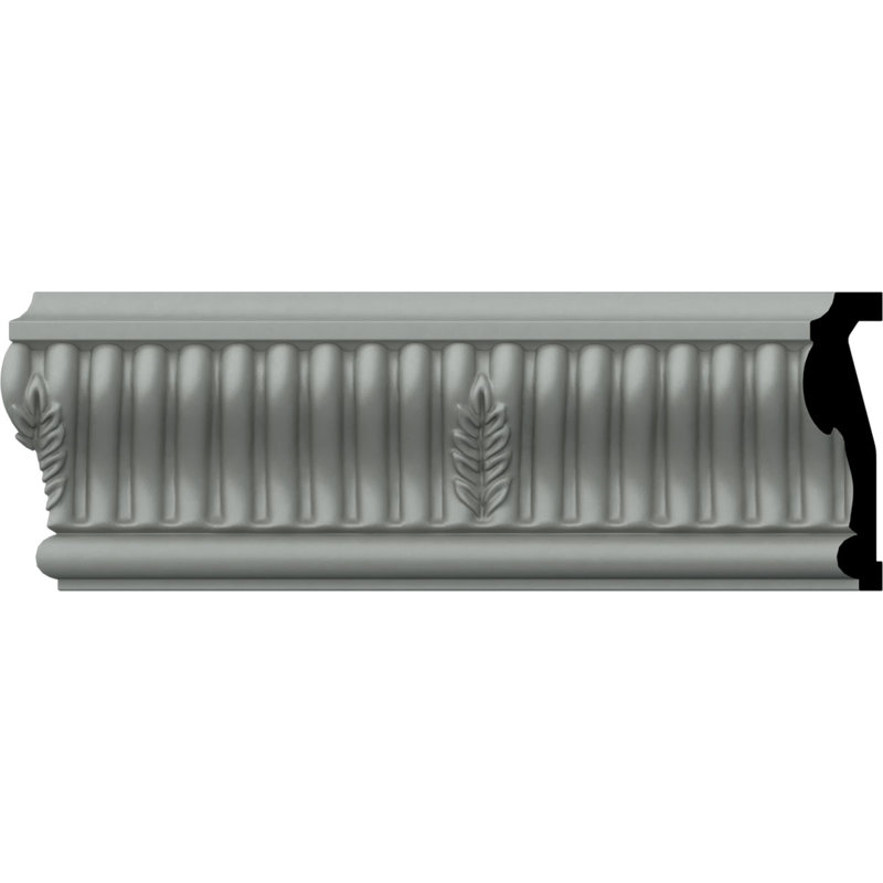 Gray Primed Polyurethane Geometric Chair Rail Moulding