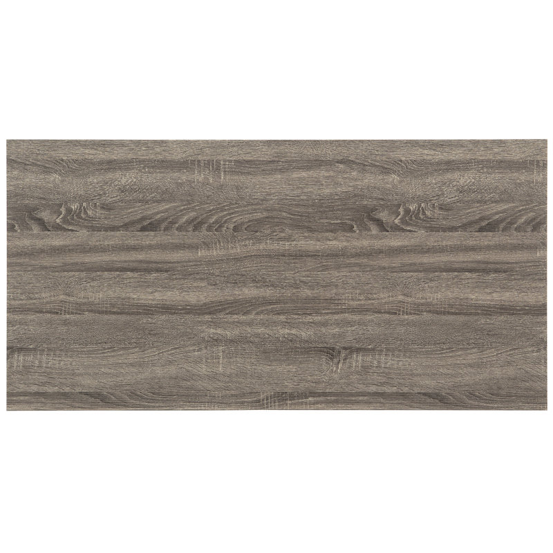 Bureau gris patiné avec 2 tablettes de rangement et une magnifique armature en métal