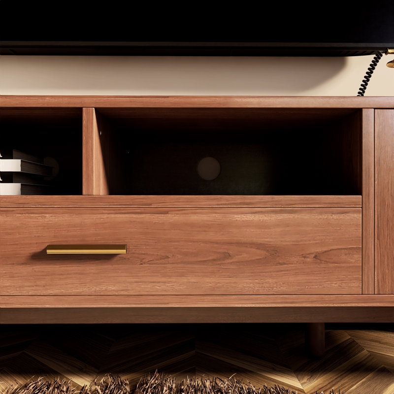 TV Stand With Soft-Closing Door And Drop-Down Door Cabinet