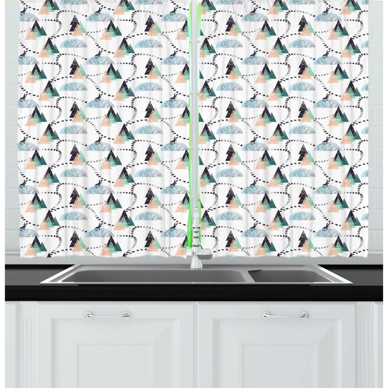 Geometric Tailored Kitchen Curtain