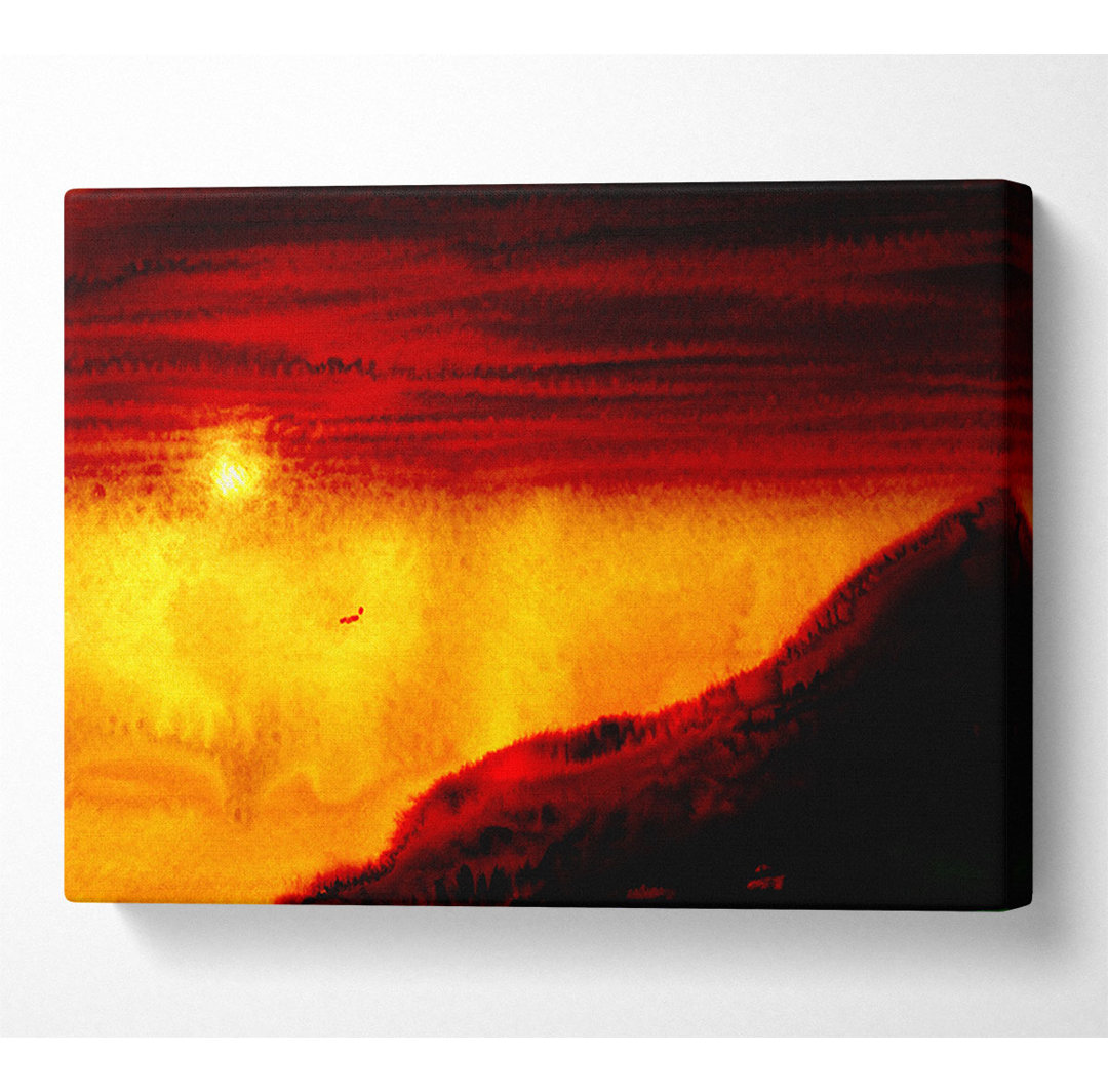 Roter Himmel über den Wolken - Wrapped Canvas Kunstdrucke