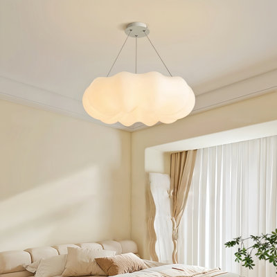 1- Light Pumpkin Cloud LED Pendant Light Dimmable with Remote for Kitchen Island Decor