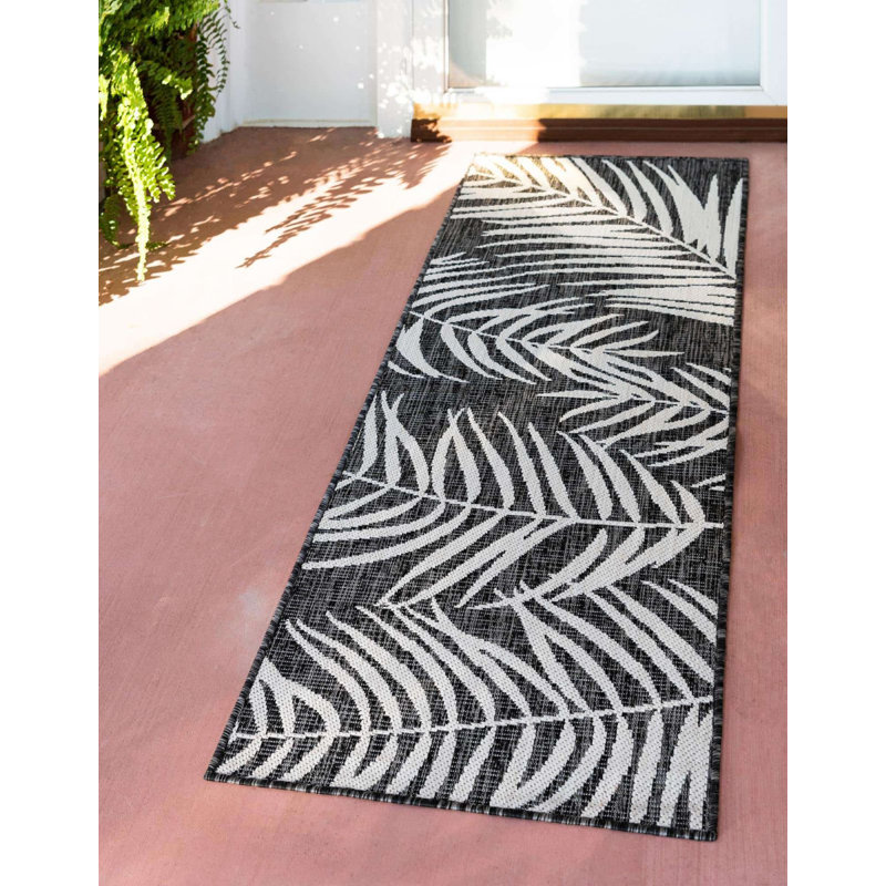 Tapis d'extérieur Kona couleur charcola, Tapis de couloir 2 pi x 6 pi