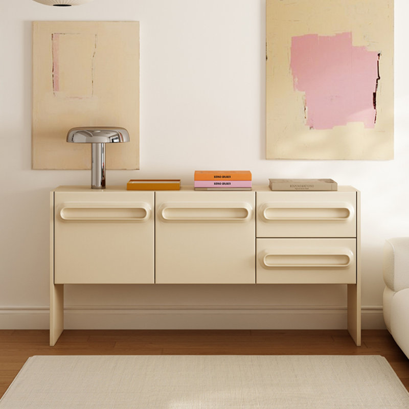 Buffet de style simple, Blanc, crème, 35.43'' H x 55.12'' W x 15.75'' D