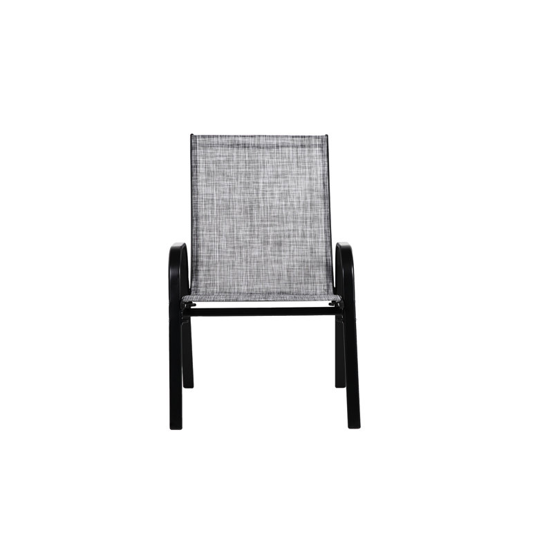 Grey 4 Piece Patio Chairs: Breathable Fabric Camping Chairs. & Long-Lasting Construction. Armrest High For Outdoor Enjoyment In Garden, Patio, Pool, Beach, Yard. Space Saving Stable Build.