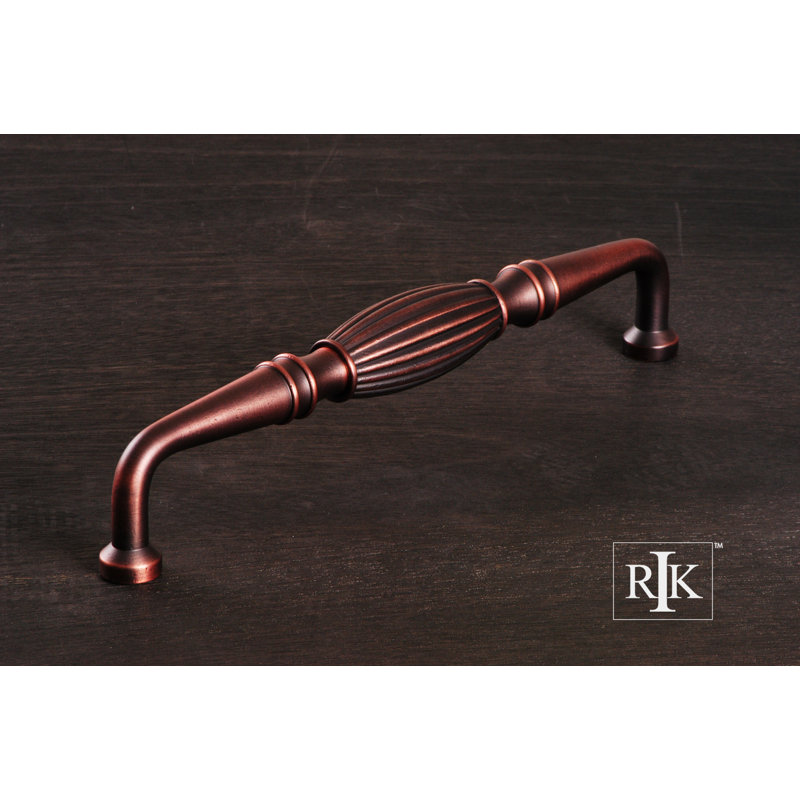 Lined Drum 12" Center to Center Appliance Pull PH Series, Distressed Copper