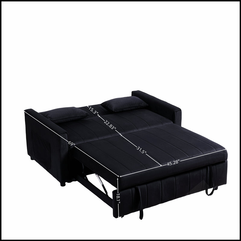 Versatile Pull-Out Sleeper Sofa with Adjustable Backrest and High-Density Foam for Comfort and Space Efficiency
