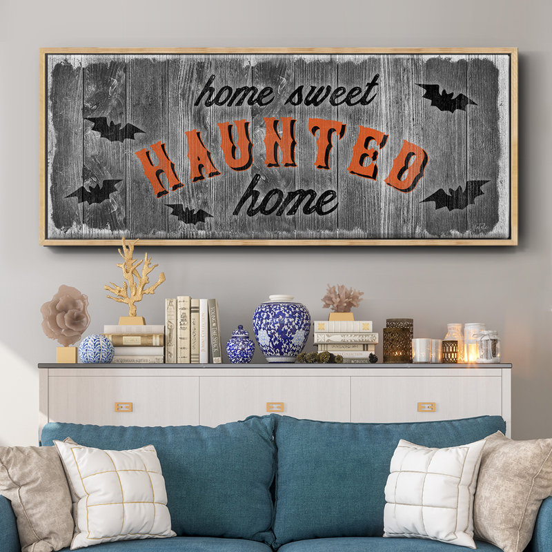 Home Sweet Haunted - toile encadrée, H 20 po x l 50 po