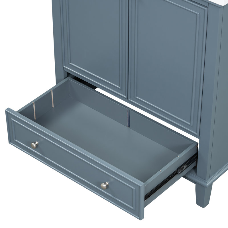 Meuble-lavabo 30 po avec lavabo, Bleu