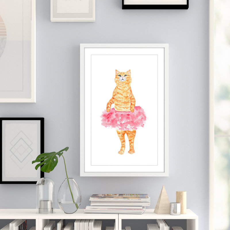 Flannery «Ballerina Cat», reproduction encadrée, H 24 po x l 16 po x P 1,5 po