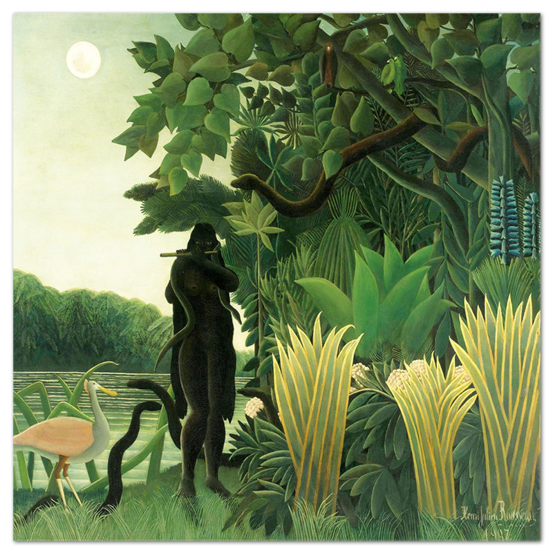L'incantatrice Di Serpenti by Henri Rousseau - Unframed Painting, 70cm H x 70cm W