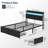 Bejo Metal Storage Bed Frame with LED Light and Charging Station-92634671