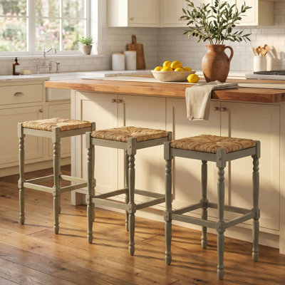 Chiem Counter Stool with Solid Wood Frame