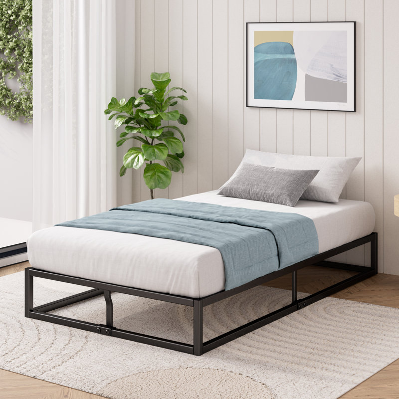 Dekker Metal Bed Frame - 25 cm High, Single (3'), Black