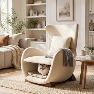 Chaise d'appoint moderne en polyester avec espace pour animaux / rangement - capacité de 330 lb, chaise longue de salon, design élégant et durable