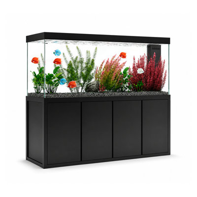 Aqua Dream Tempered Glass Ultra - Transparent Aquarium - Black Premium, (complete Aquarium Setup)
