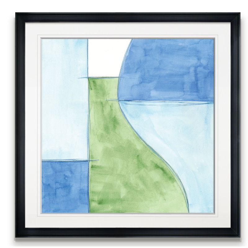 " Patch II ", 16" H x 16" W x 1.5" D, Black Framed