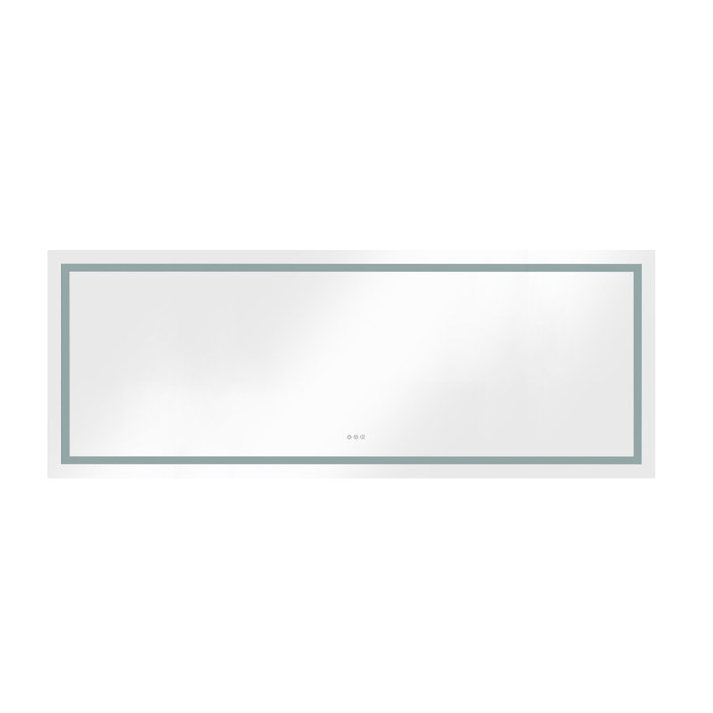 LED Bathroom Mirror with Front-lit, 3 Colors Temperature & Dimmable Light, White, 72" x 30"