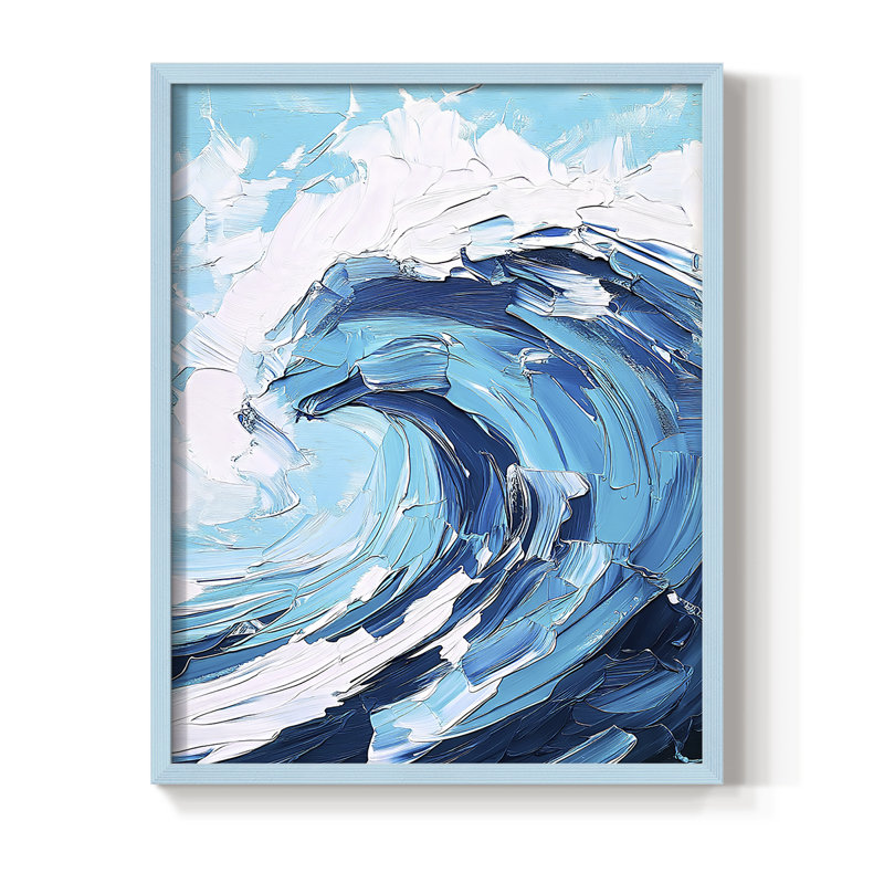 NAUTICAL Series XCI, reproduction encadrée - bois massif, Bleu, H 15 po x l 12 po