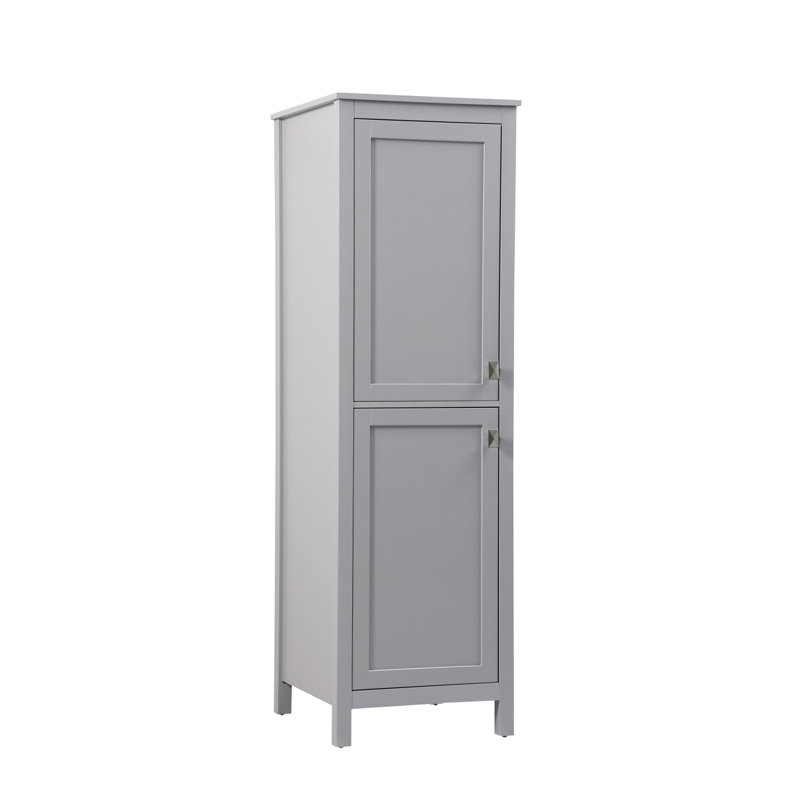 Destinymarie Linen Cabinet, Gray/Brushed Nickel, 65"H x 20"W x 22"D