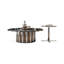 Ensemble de tables basses rondes en faux marbre noir et acier inoxydable-128990547-128990550