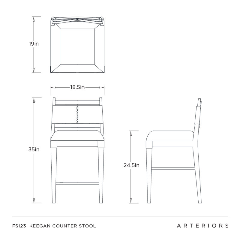 Keegan Stool, Counter Stool (24.5” Seat Height)