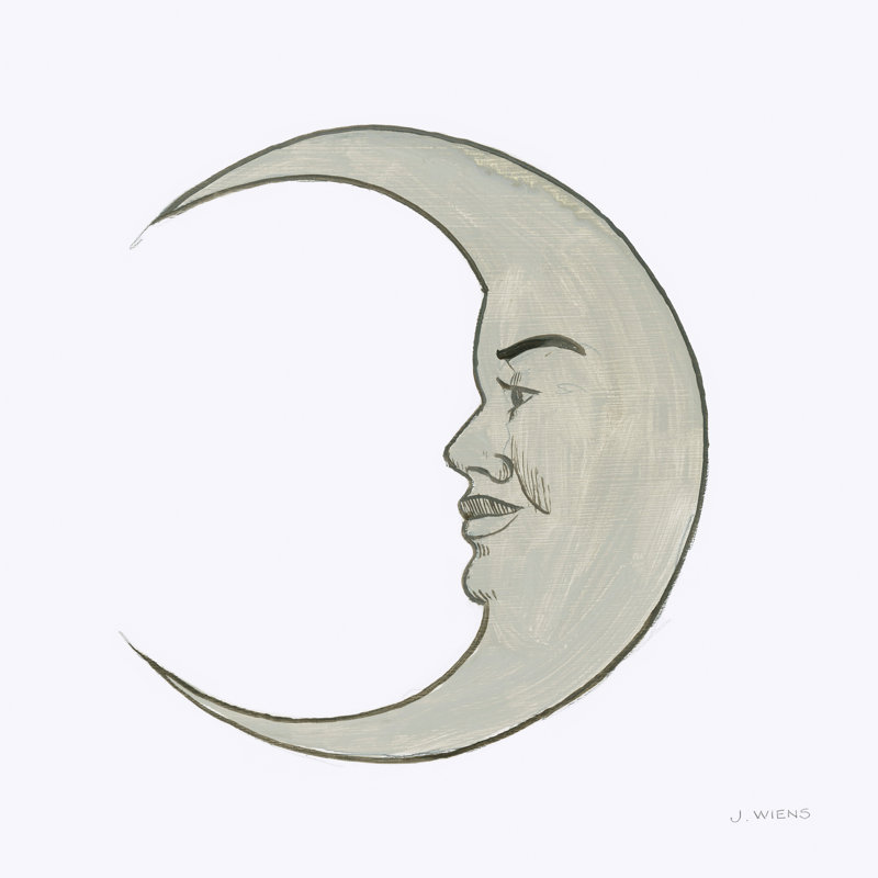 " Moon " by James Wiens, 12" H x 12" W, No, Wrapped Canvas