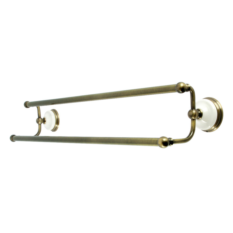 Porte-serviettes double 24 po Kingston, Laiton antique