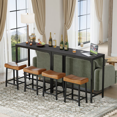 Table de bar industrielle avec comptoir en bois industriel