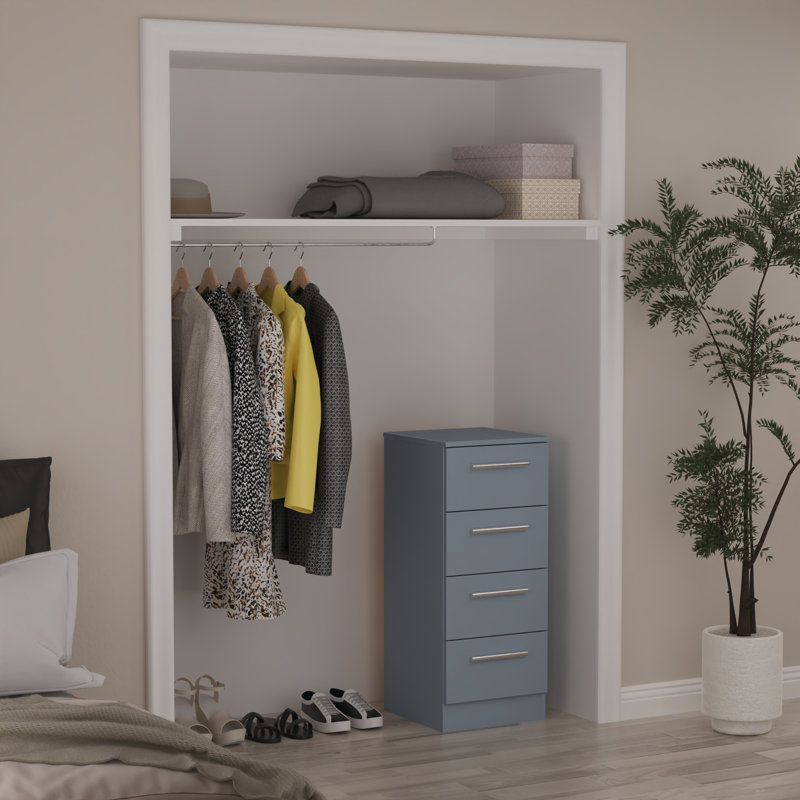 Bhaga 37cm W Manufactured Wood Bedside Table, Denim