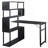 Home Office Computer Desk L-Shaped Corner Table, Rotating Computer Table With 5-Tier Bookshelf, Four Installation Methods, Lockable Casters