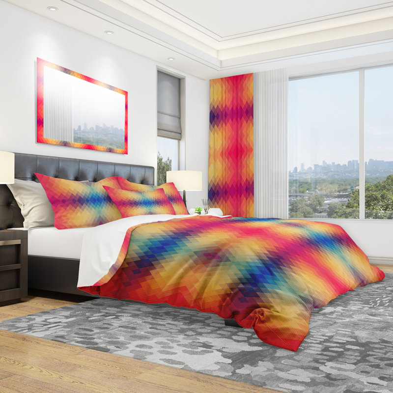 Ensemble de housse de couette moderne, Housse de couette très grand + 2 taies décoratives