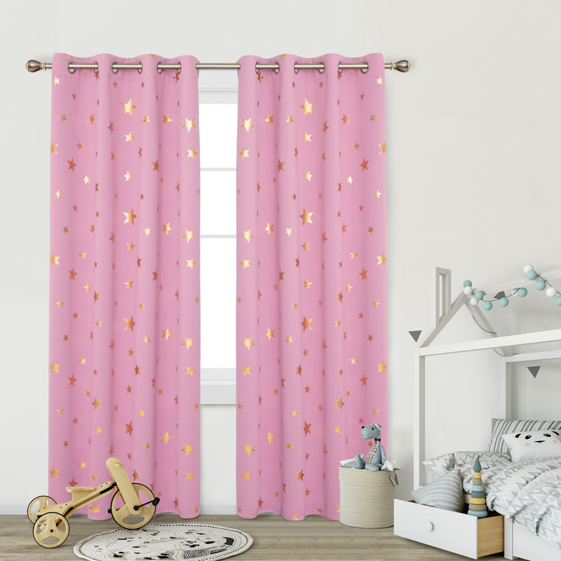 Marcela Eyelet Room Darkening Thermal Curtain, Black, Width 117 x Drop 183 cm